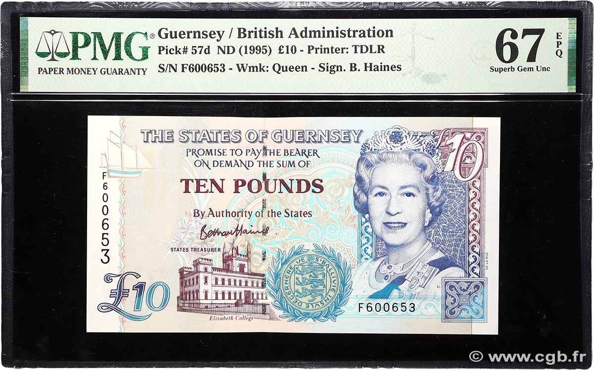 10 Pounds Numéro spécial GUERNSEY  2015 P.57a UNC