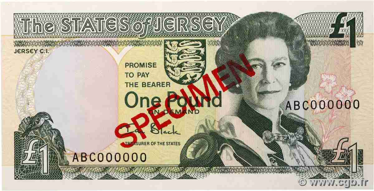 1 Pound Spécimen JERSEY  2000 P.26bs NEUF