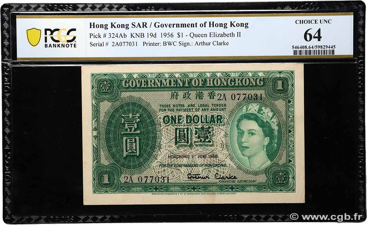 1 Dollar HONG KONG  1956 P.324Ab NEUF