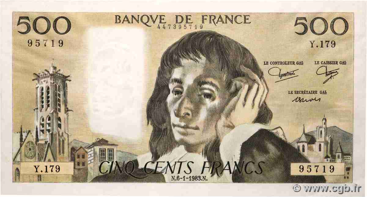 500 Francs PASCAL FRANCIA  1983 F.71.28 SC+