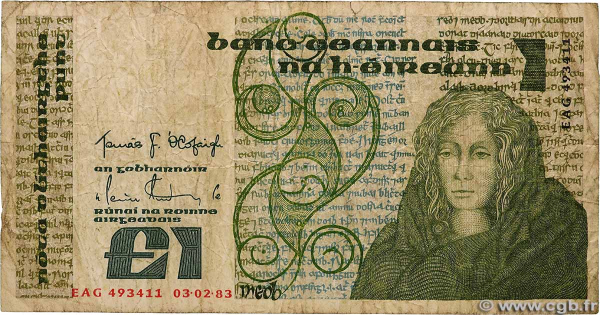 1 Pound IRLANDA  1983 P.070c RC