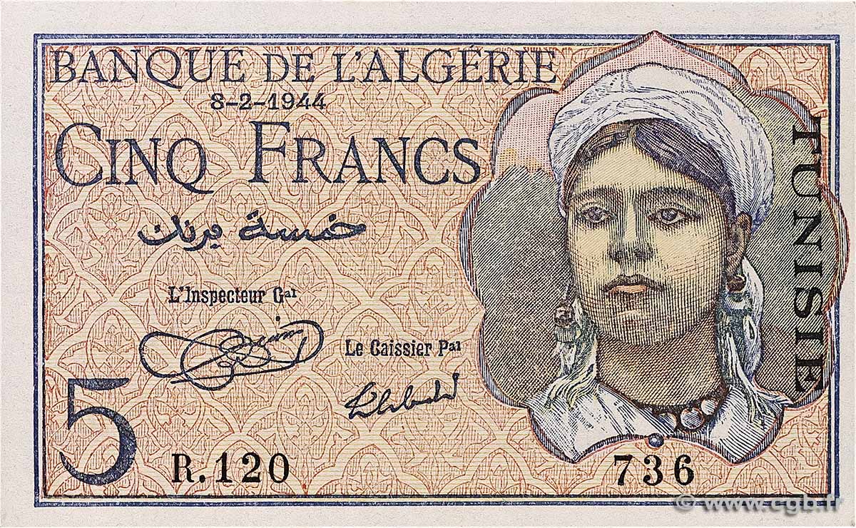 5 Francs TúNEZ  1944 P.15 SC+