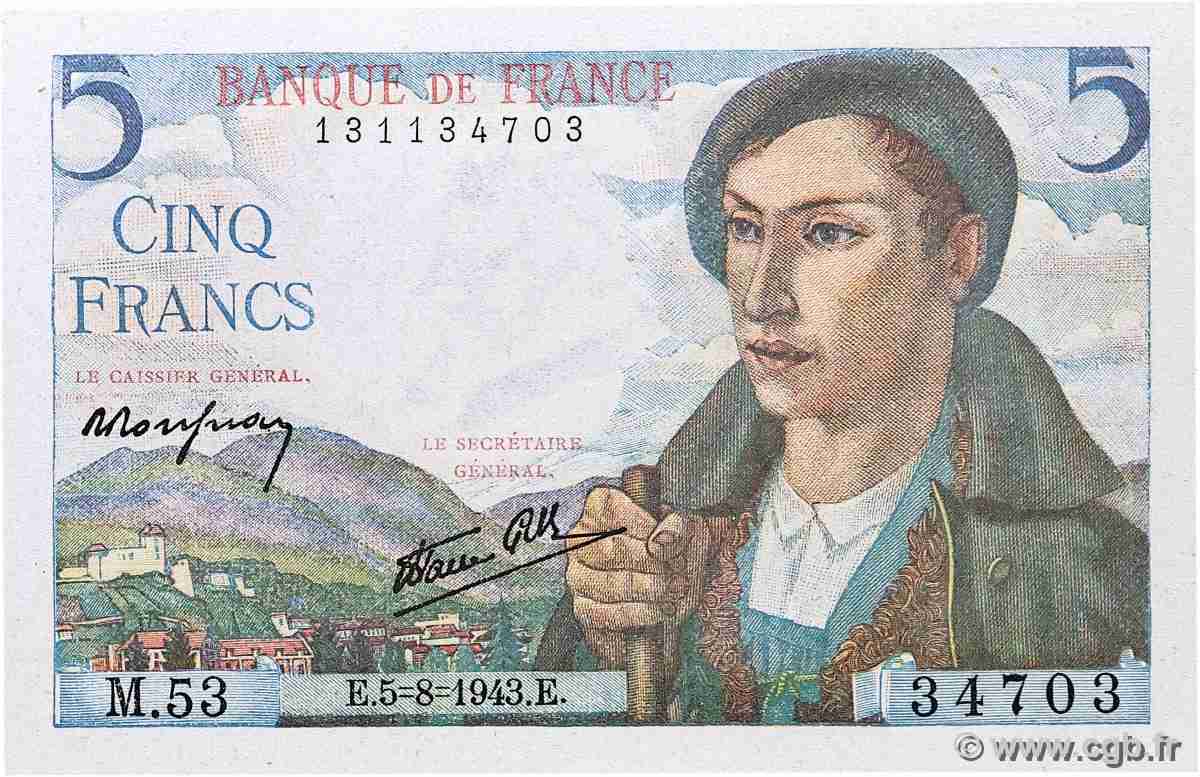 5 Francs BERGER FRANCIA  1943 F.05.03 SC