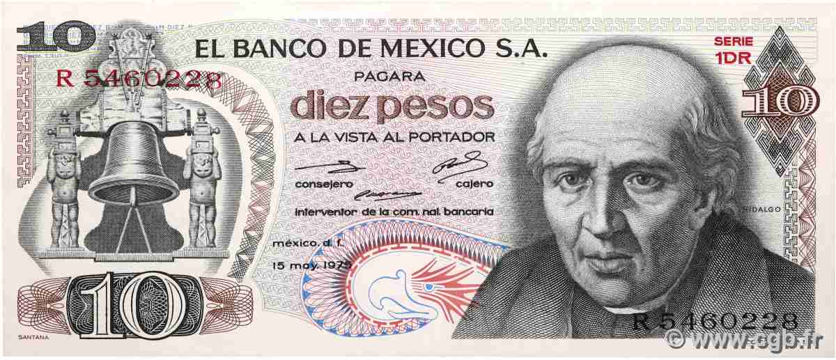 10 Pesos MEXICO  1975 P.063h XF