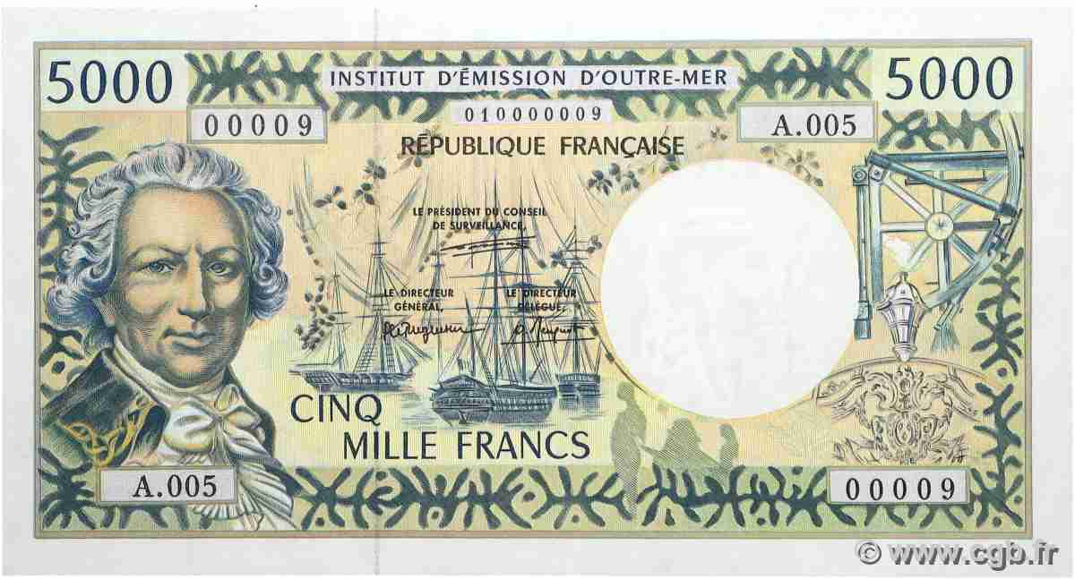 5000 Francs Numéro spécial POLYNÉSIE, TERRITOIRES D&nbsp;OUTRE MER  1995 P.03a NEUF