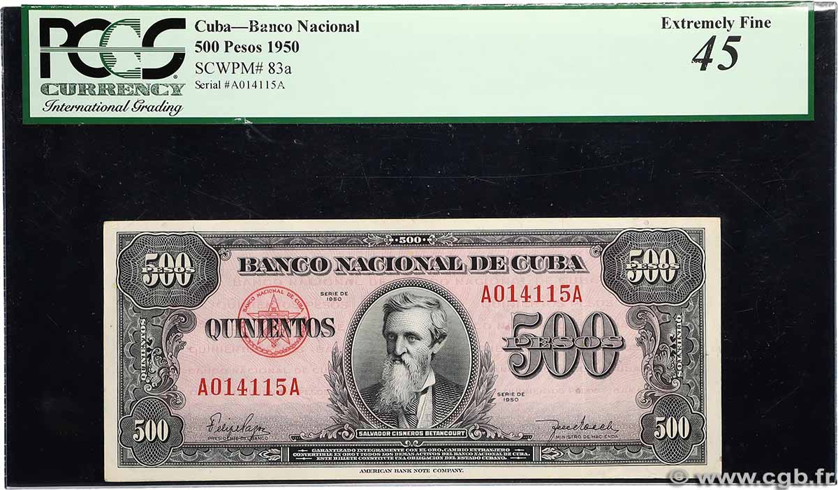 500 Pesos CUBA  1950 P.083 SUP