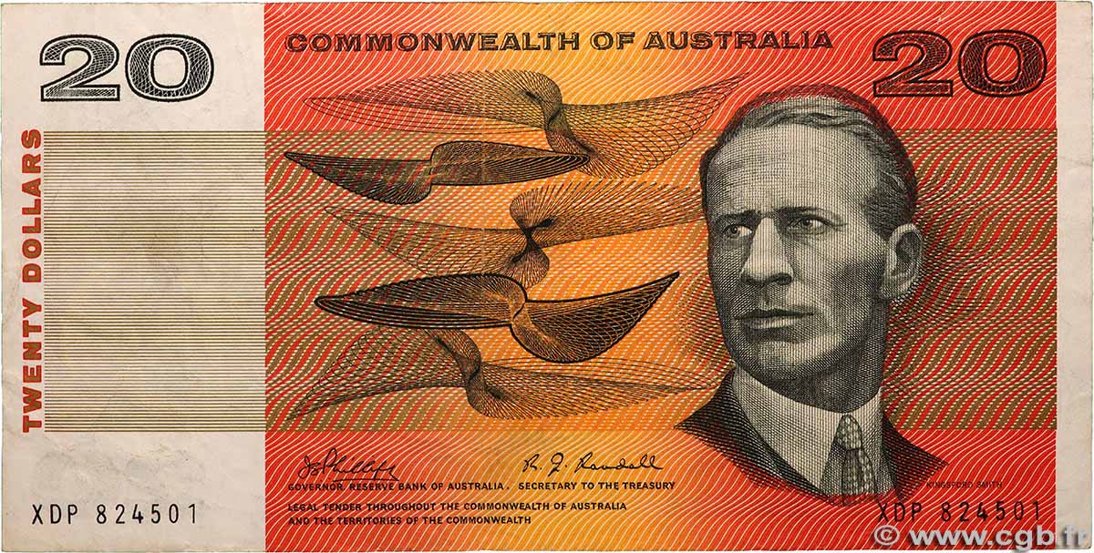 20 Dollars AUSTRALIA  1972 P.41c VF
