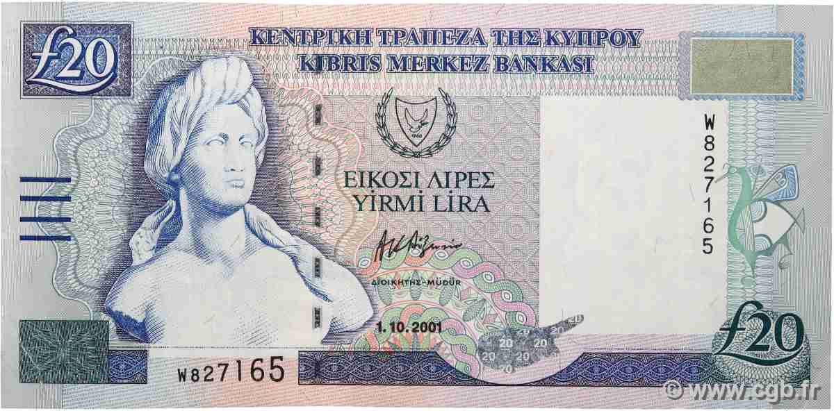 20 Pounds CHYPRE  2001 P.63 TTB+