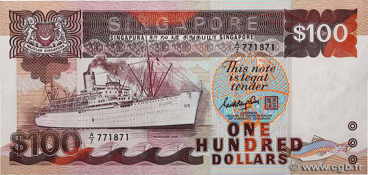 100 Dollars SINGAPORE  1985 P.23a XF+