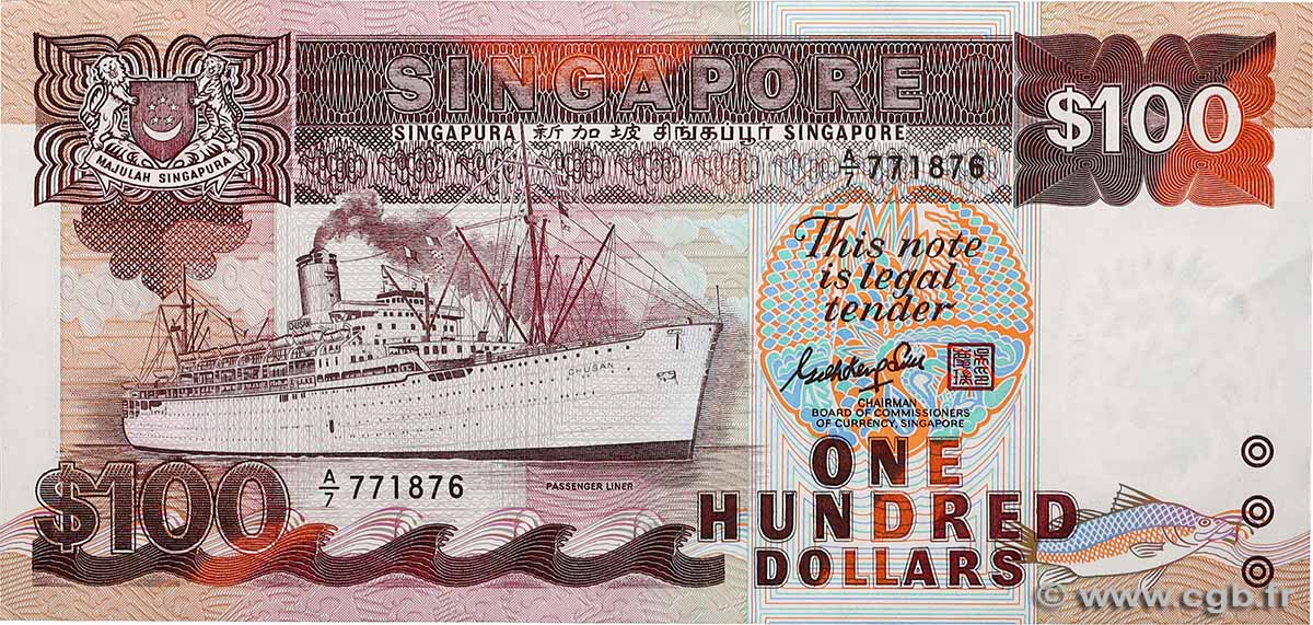 100 Dollars SINGAPOUR  1985 P.23a SUP+