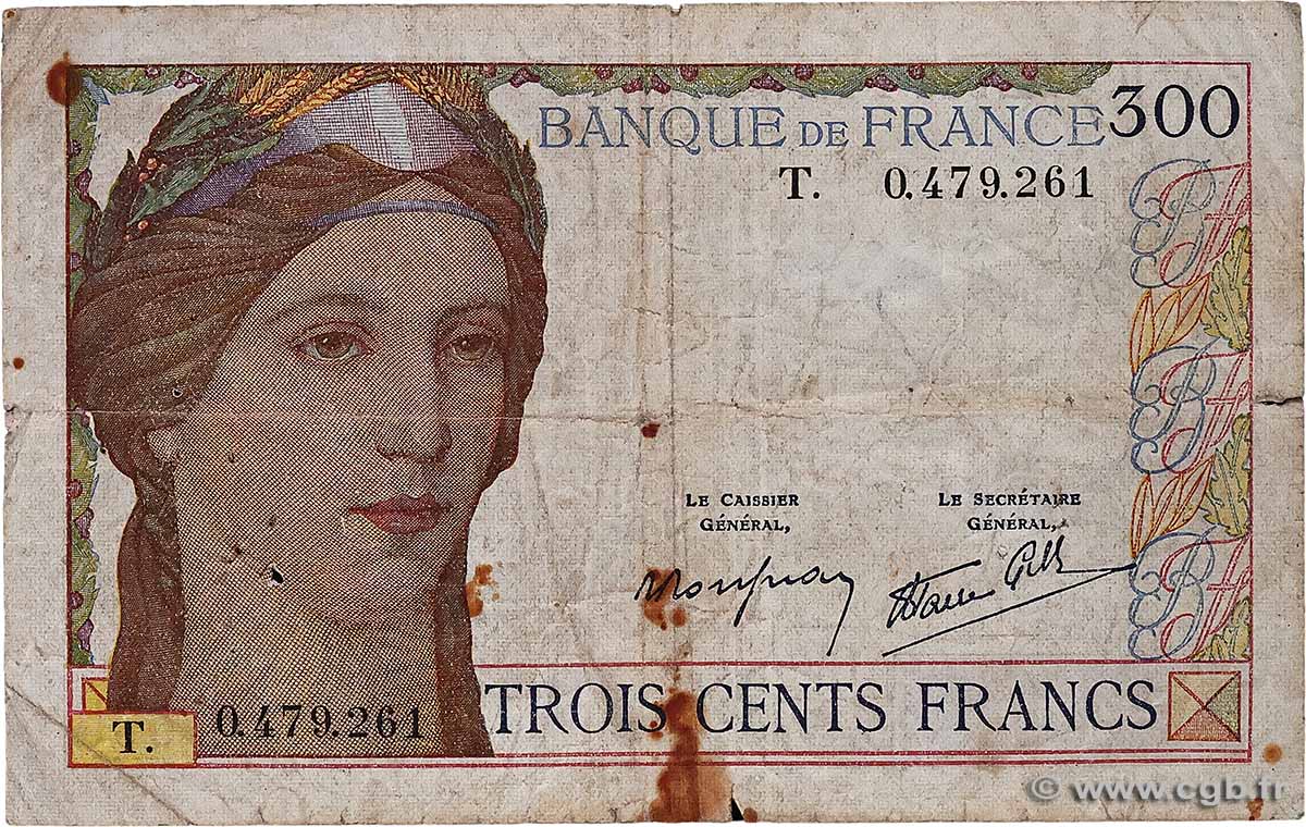 300 Francs FRANCE  1939 F.29.03 B