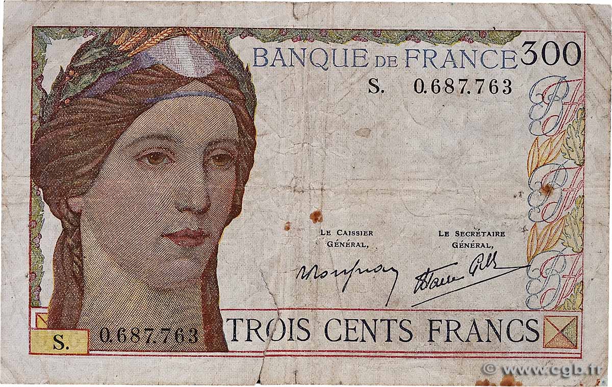 300 Francs FRANCE  1939 F.29.03 G