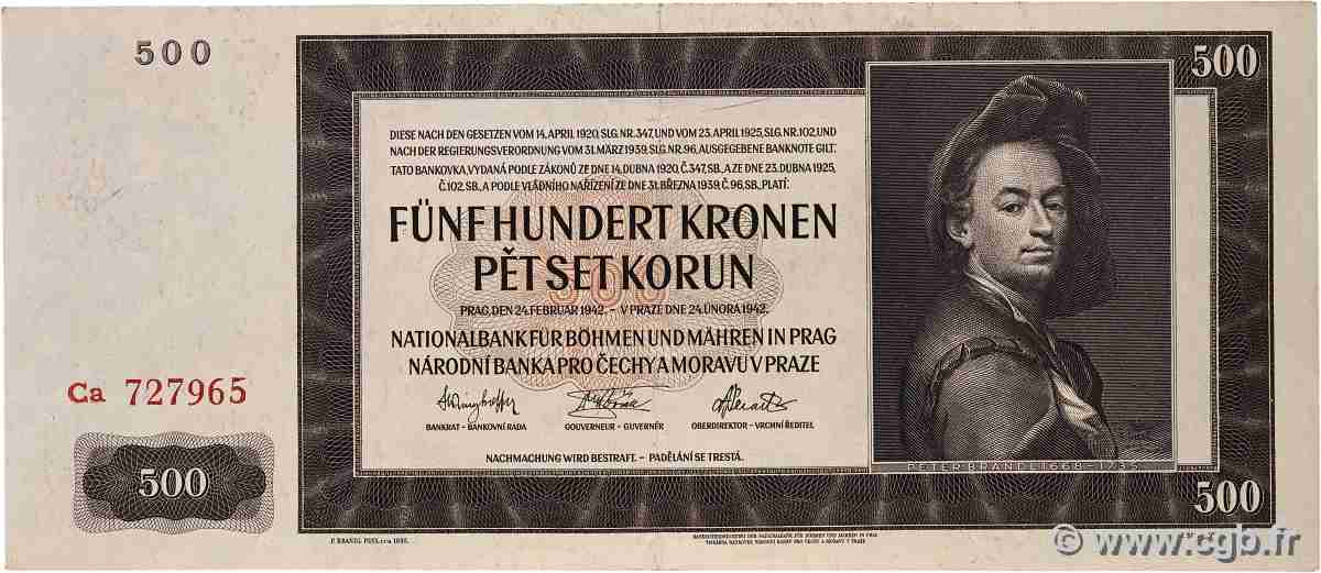 500 Korun BOHÊME ET MORAVIE  1942 P.11a SUP