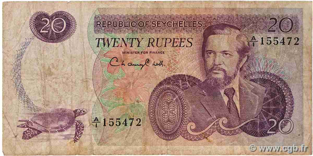20 Rupees SEYCHELLES  1977 P.20 RC+