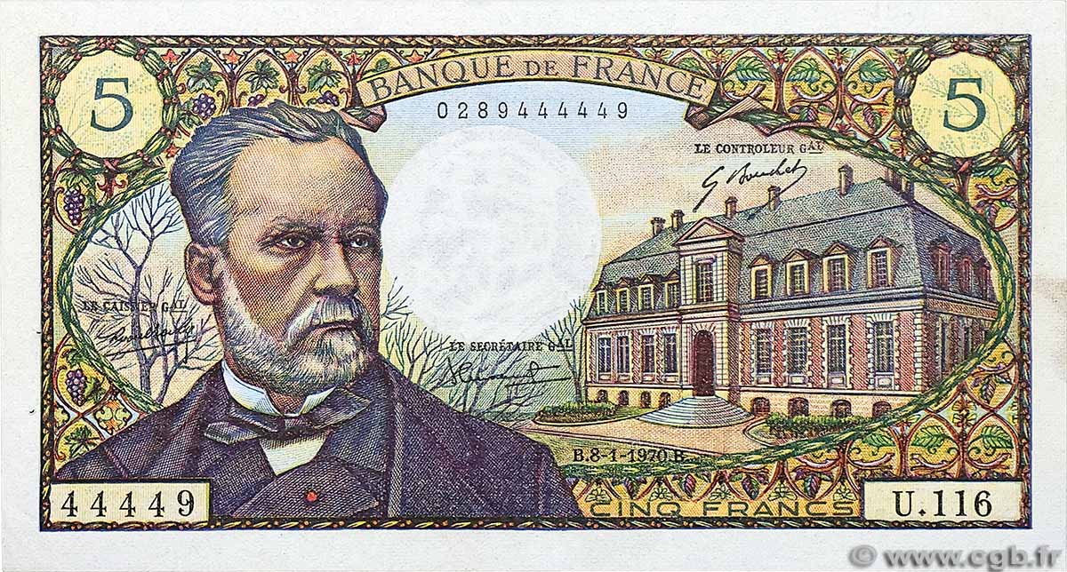 5 Francs PASTEUR Numéro spécial FRANCE  1970 F.61.12 AU