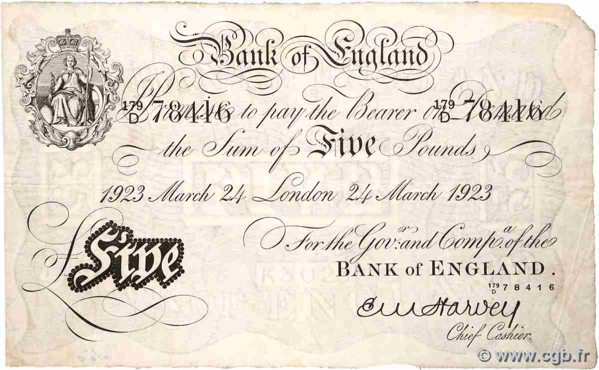5 Pounds ANGLETERRE  1923 P.312a TB