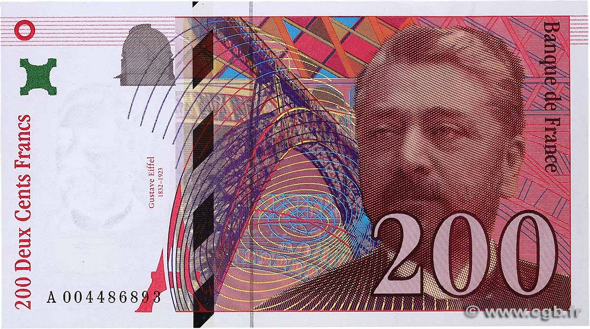 200 Francs EIFFEL FRANCE  1995 F.75.01A SPL