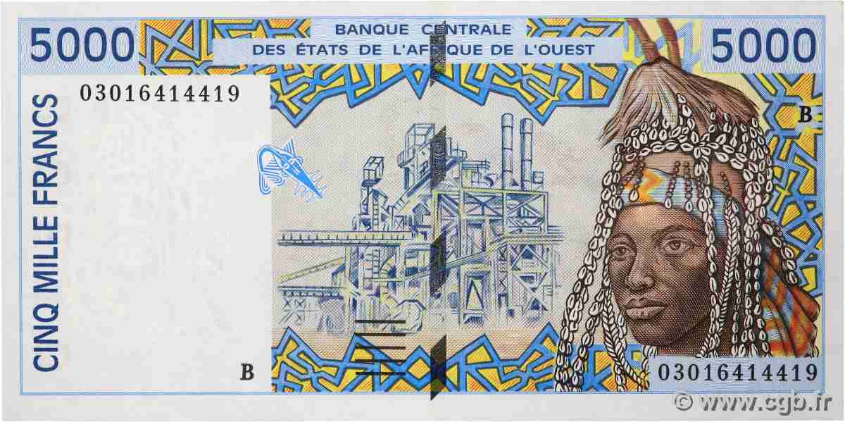 5000 Francs ÉTATS DE L&nbsp;AFRIQUE DE L&nbsp;OUEST  2003 P.213Bm pr.NEUF