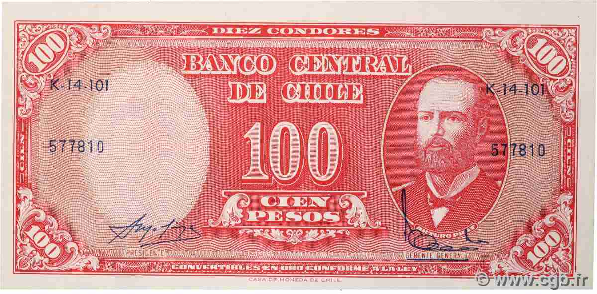 5 Centesimos sur 50 Pesos CHILE  1960 P.127a SC+