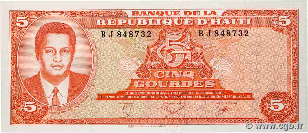 5 Gourdes HAÏTI  1985 P.241a AU-