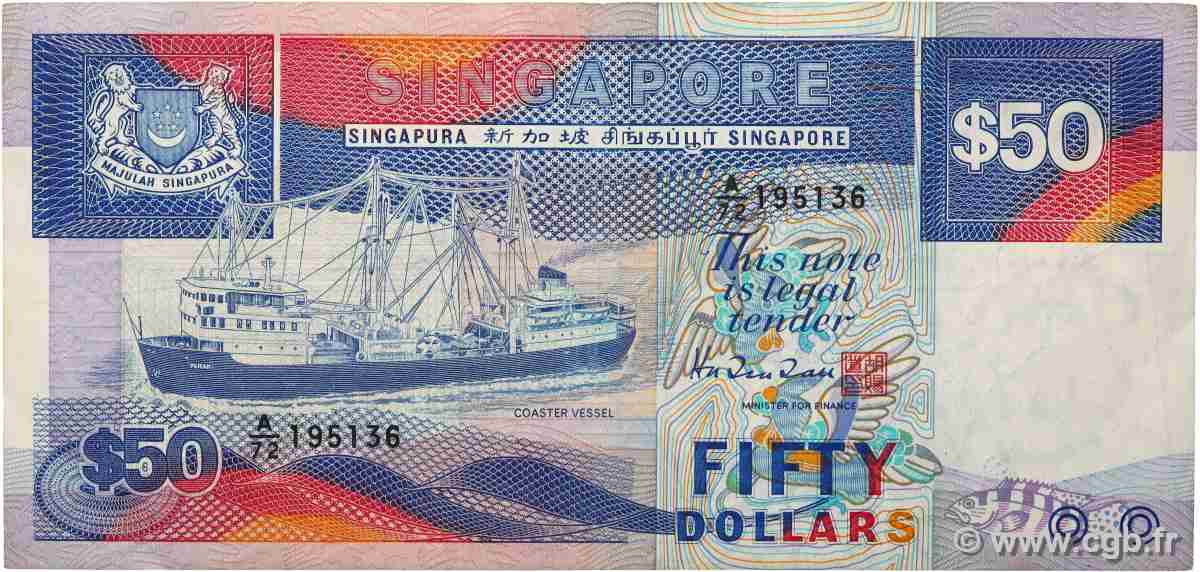 50 Dollars SINGAPOUR  1987 P.22a pr.TTB