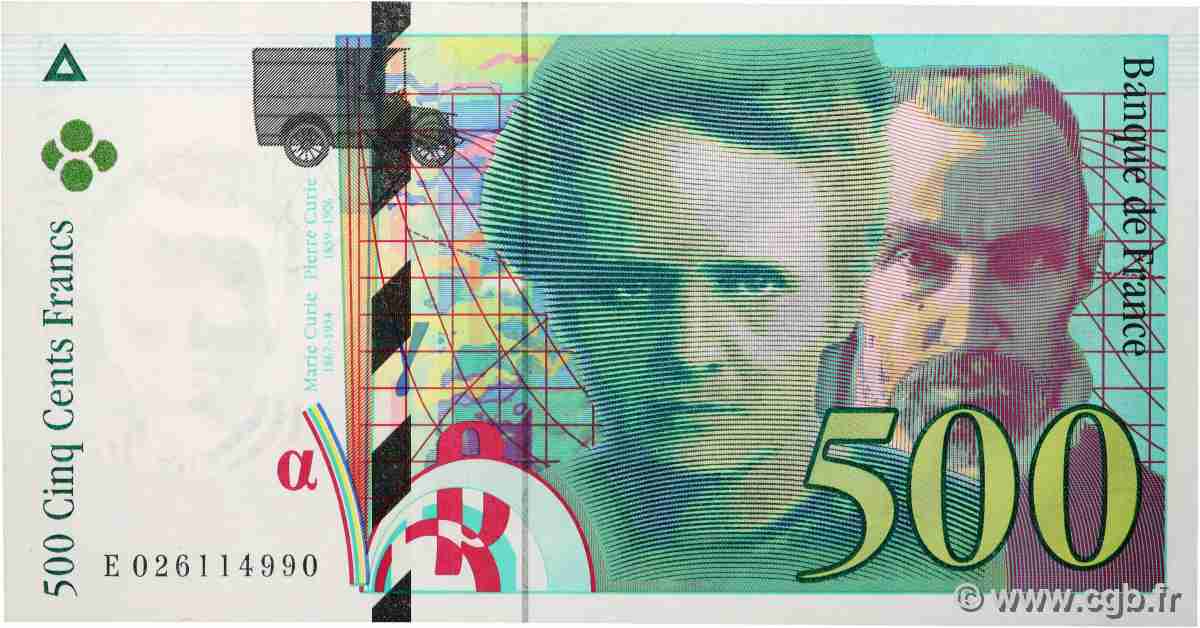 500 Francs PIERRE ET MARIE CURIE FRANCE  1994 F.76.01 pr.NEUF