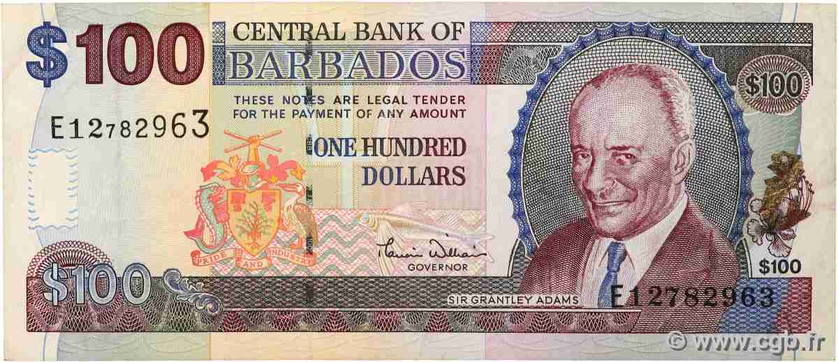 100 Dollars BARBADE  2000 P.65 pr.TTB