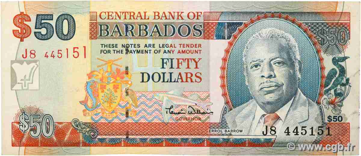 50 Dollars BARBADE  2000 P.64 TTB