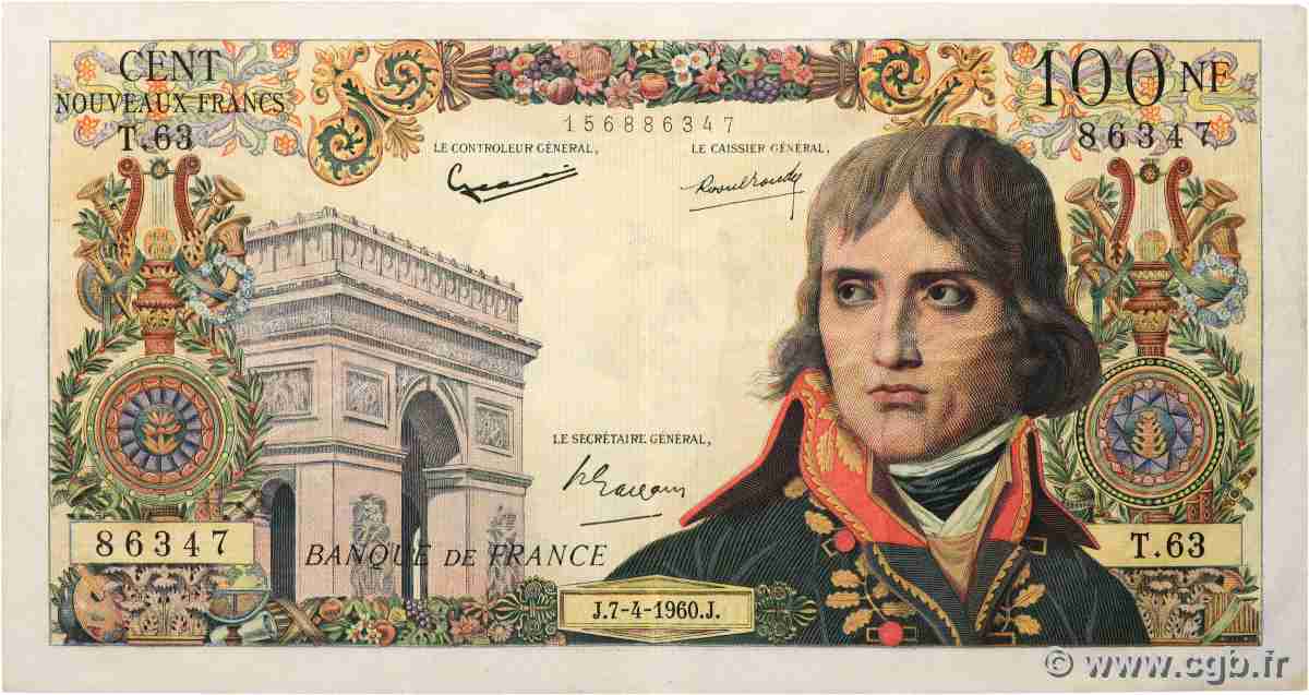 100 Nouveaux Francs BONAPARTE FRANCE  1960 F.59.06 TTB