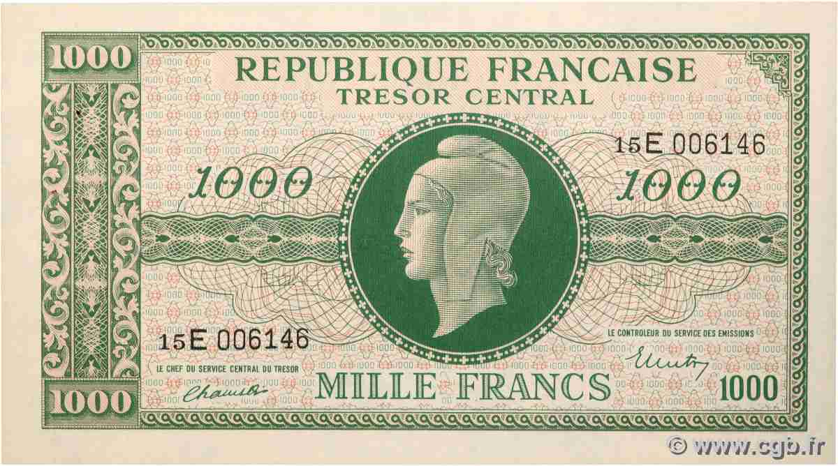 1000 Francs MARIANNE THOMAS DE LA RUE FRANCIA  1945 VF.13.02 SC