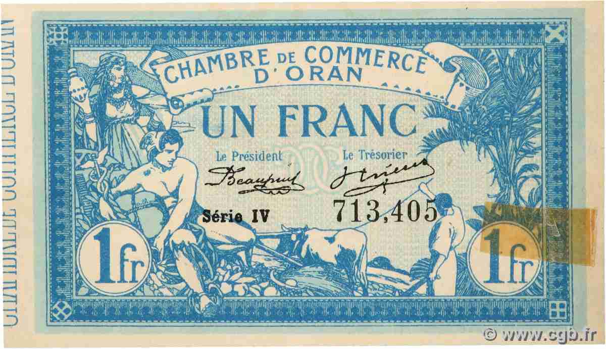 1 Franc ARGELIA Oran 1915 JP.141.20 SC