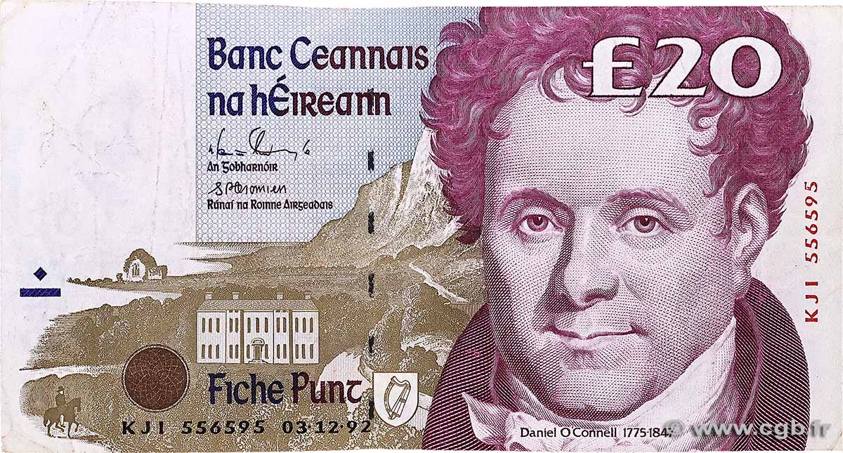 20 Pounds IRLANDE  1992 P.077a TB