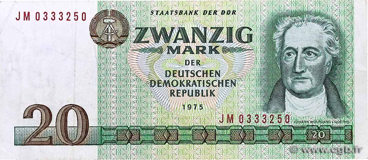 20 Mark REPúBLICA DEMOCRáTICA ALEMANA  1975 P.29b BC+