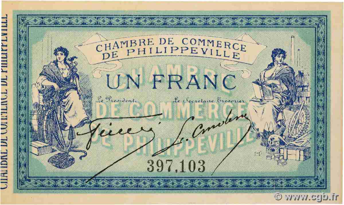 1 Franc ALGÉRIE Philippeville 1914 JP.142.02 SPL