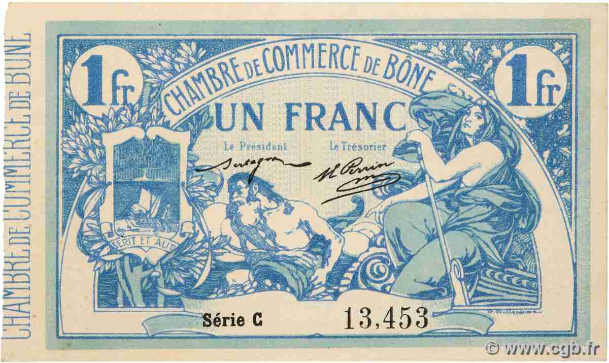 1 Franc ALGÉRIE Bône 1915 JP.138.03 SUP