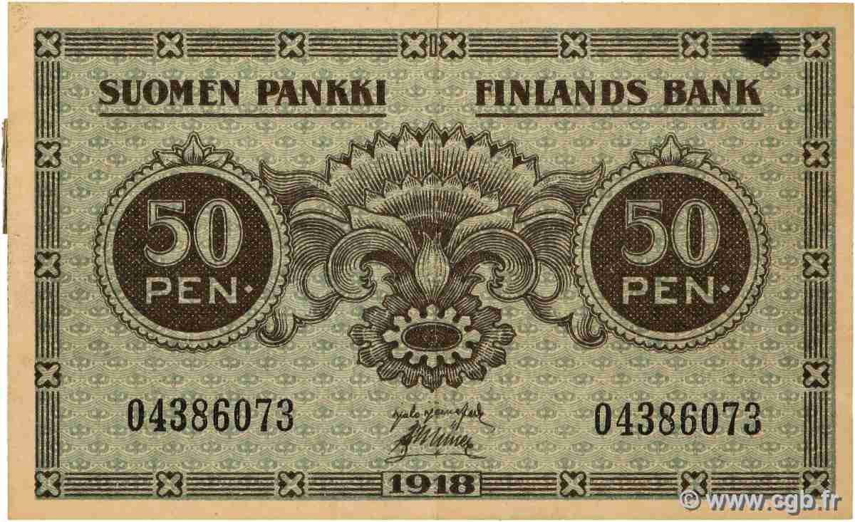 50 Pennia FINLANDE  1918 P.034 SUP
