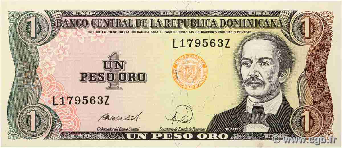 1 Peso Oro RÉPUBLIQUE DOMINICAINE  1988 P.126c pr.NEUF
