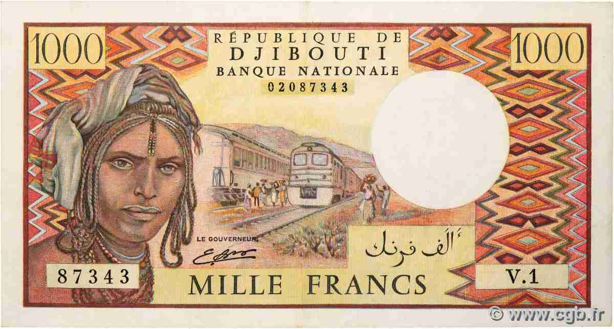 1000 Francs DJIBOUTI  1988 P.37b TTB