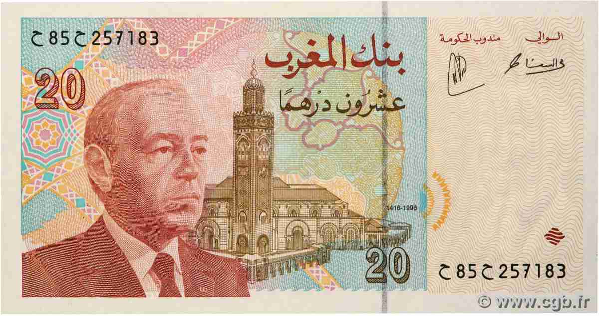20 Dirhams MOROCCO  1996 P.67b UNC-