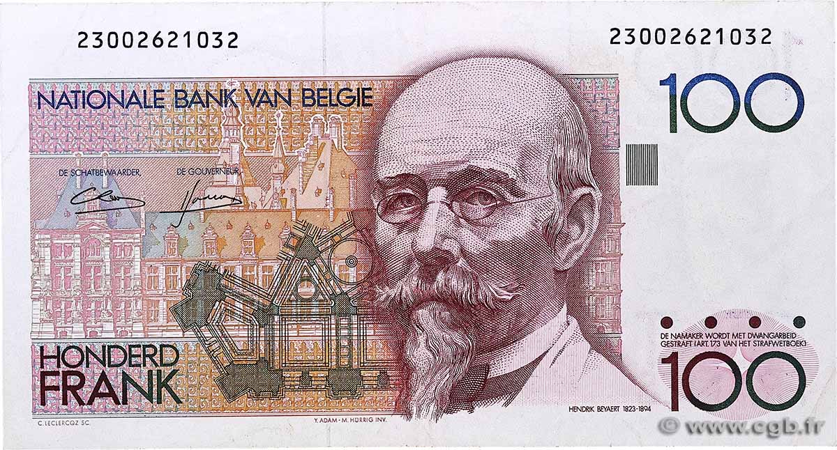 100 Francs BELGIUM  1982 P.142a VF