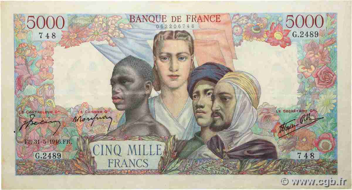 5000 Francs EMPIRE FRANÇAIS FRANCE  1946 F.47.54 TTB
