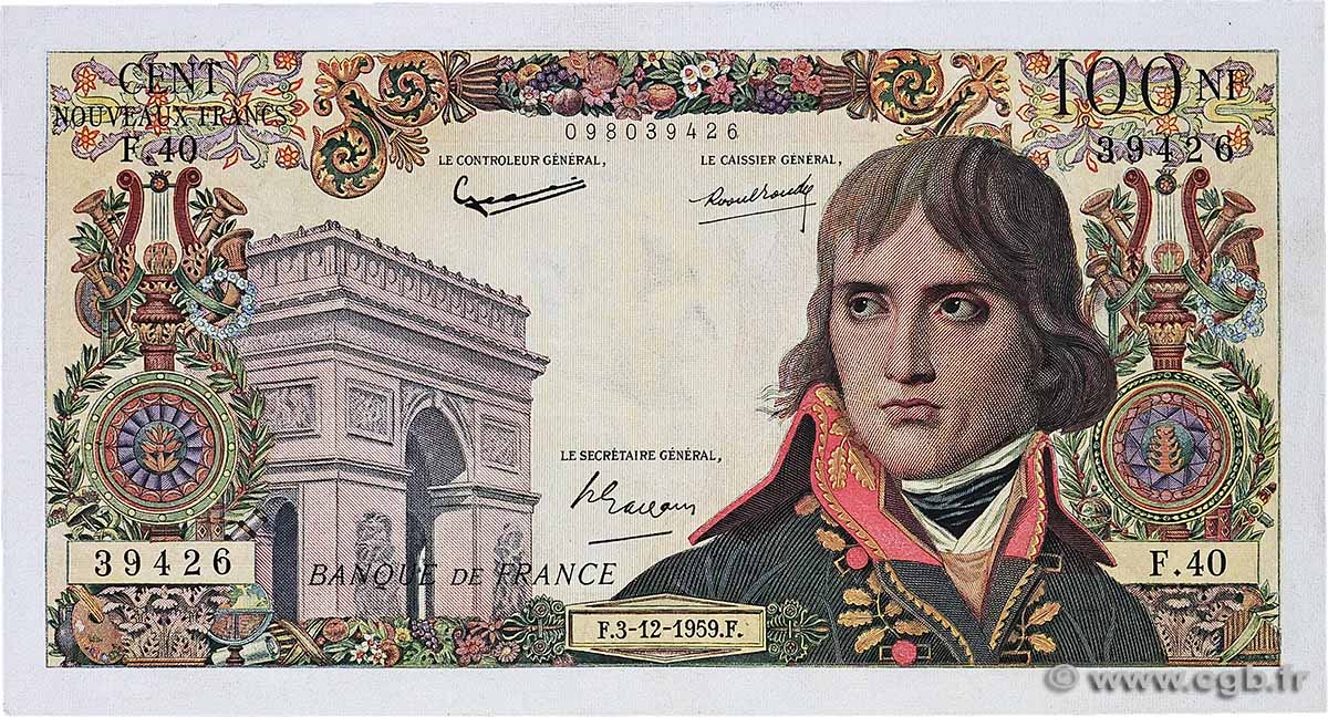 100 Nouveaux Francs BONAPARTE FRANCE  1959 F.59.04 VF+