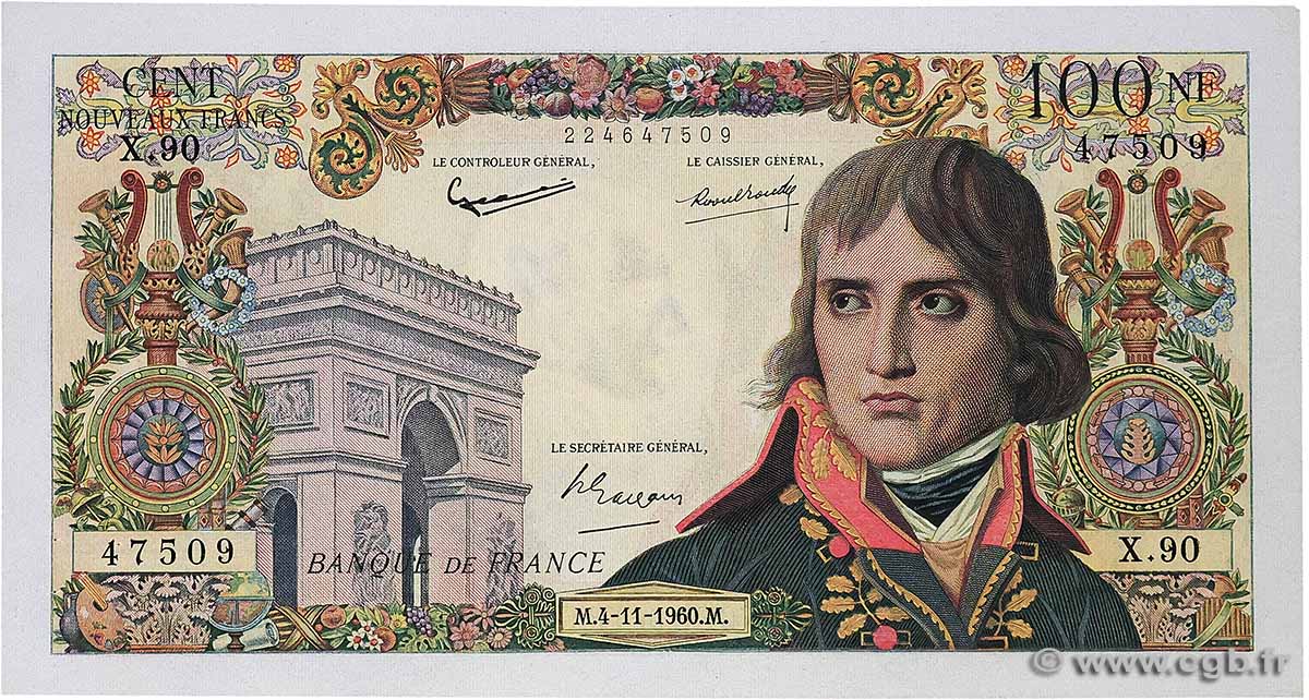 100 Nouveaux Francs BONAPARTE FRANCE  1960 F.59.08 SUP
