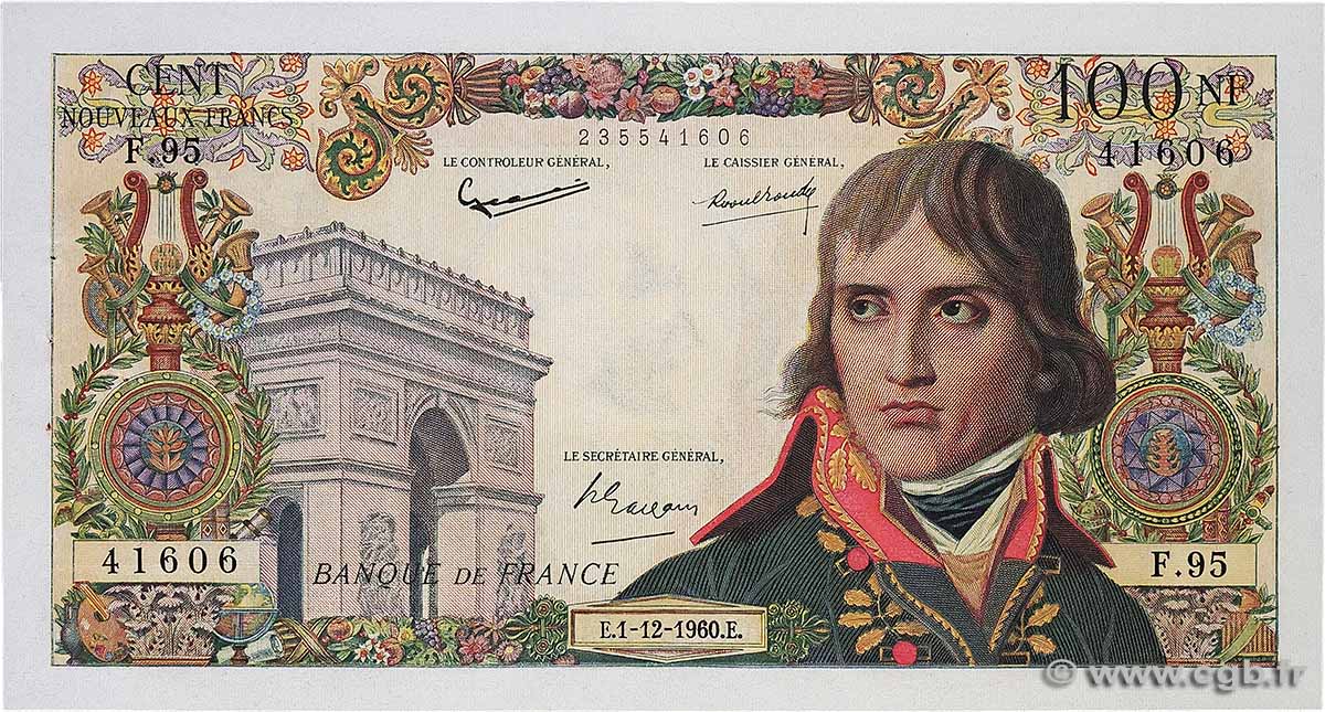 100 Nouveaux Francs BONAPARTE FRANCE  1960 F.59.09 SUP