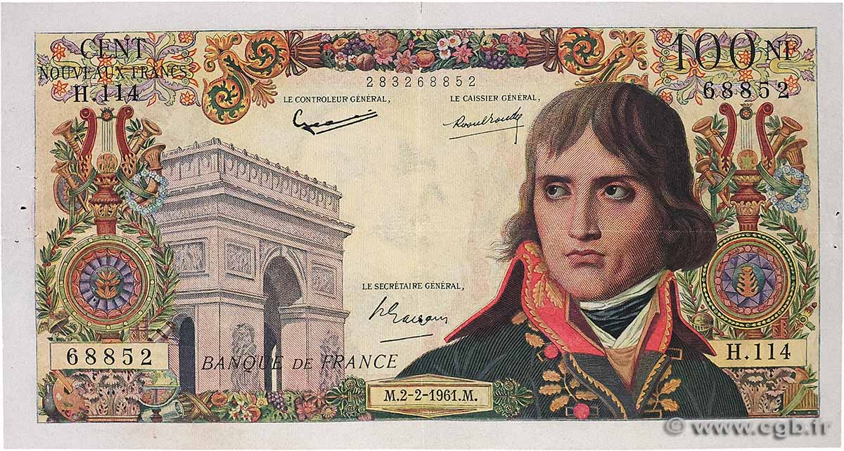 100 Nouveaux Francs BONAPARTE FRANCE  1961 F.59.10 TTB