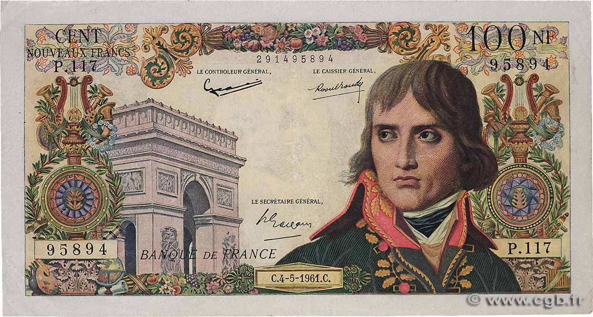 100 Nouveaux Francs BONAPARTE FRANCE  1961 F.59.11 TTB