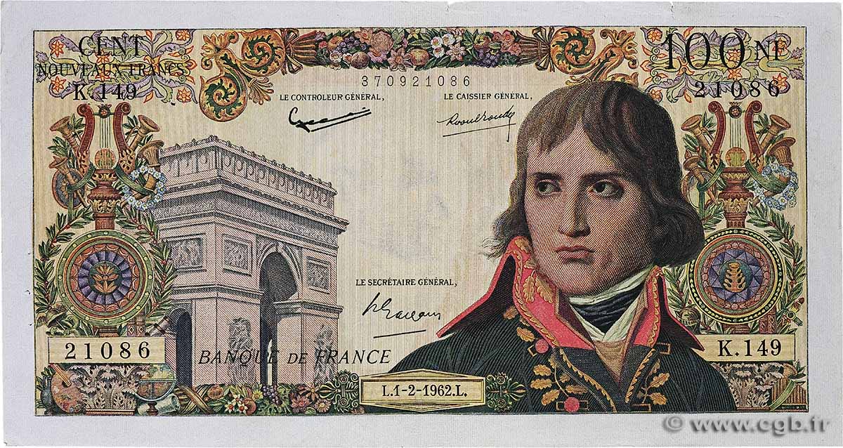100 Nouveaux Francs BONAPARTE FRANCE  1962 F.59.13 TTB