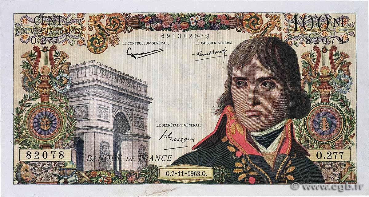 100 Nouveaux Francs BONAPARTE FRANCE  1963 F.59.24 TTB+