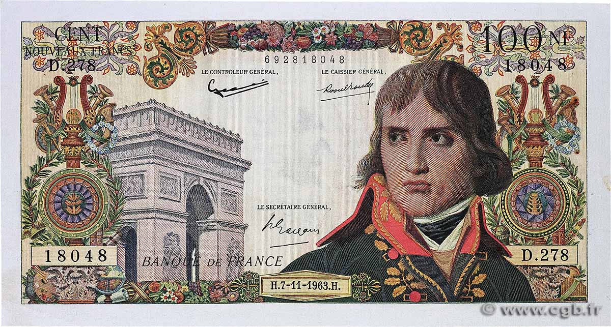 100 Nouveaux Francs BONAPARTE FRANCE  1963 F.59.24 TTB+