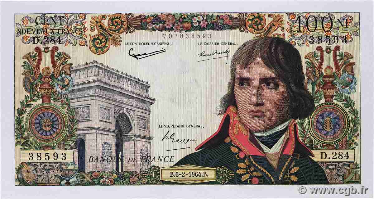 100 Nouveaux Francs BONAPARTE FRANCE  1964 F.59.25 SUP